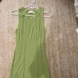 Green mini bodycon dress
